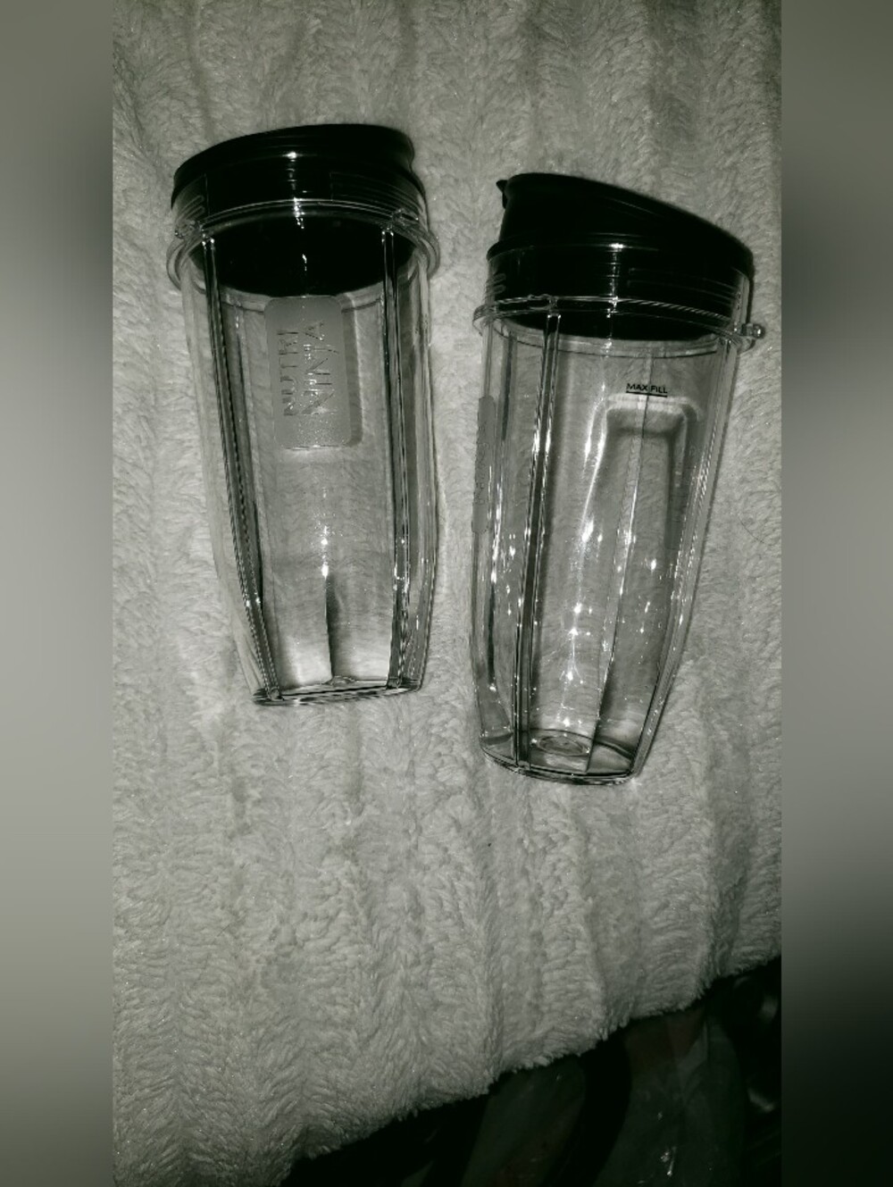 Replacement Blender Cups with Black Sip Lids - Clear